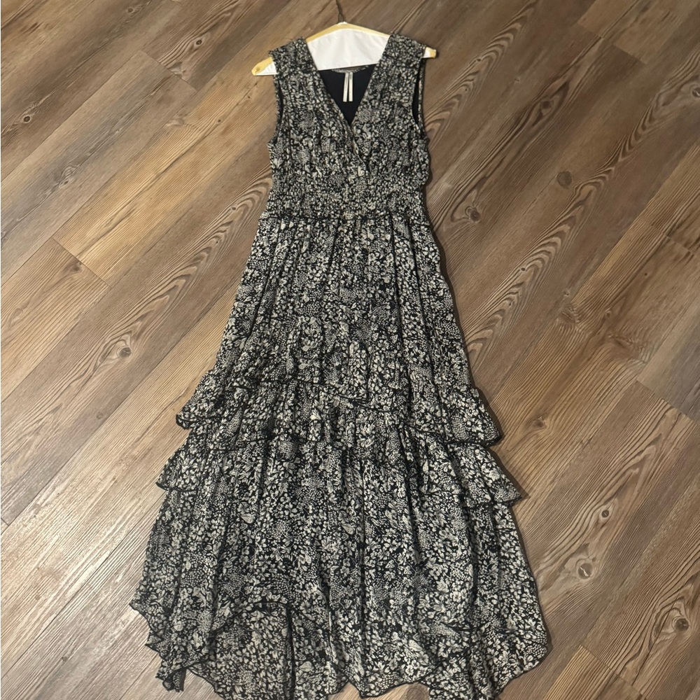 Anthropologie Black and White Floral Dress